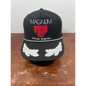 Vintage Kohler Engines Magnum Black Snapback Hat With Embroidered Leaf Design X3